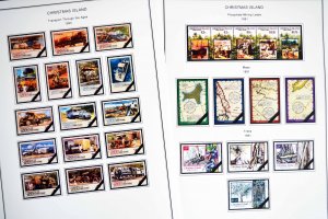 COLOR PRINTED CHRISTMAS ISLAND 1958-2010 STAMP ALBUM PAGES (94 illustr. pages)