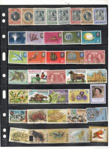 BARBADOS COLLECTION ON STOCK SHEET MINT/USED