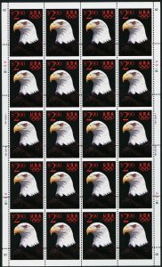 2540, Wonderful Misperfed Complete Sheet of 20 Stamps $2.90 Eagle - Stuart Katz