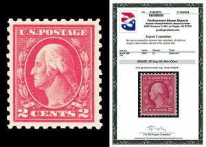 Scott 425 1914 2c Washington Perf 10 Mint Graded XF-Sup 95 NH with PSE CERT