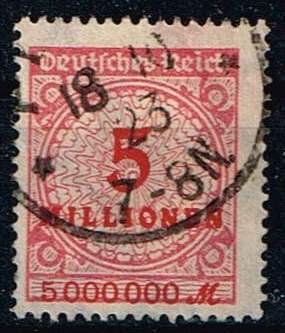 Germany 1923,Sc.#285 used, Value in Millionen with crack in the rosette