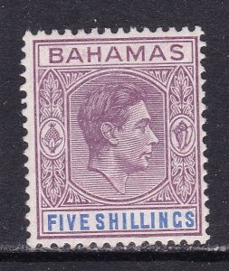 Bahamas Scott 112b, 1938 KGVI 5/ Chalky Paper with Cert, VF MLH. Scott $150