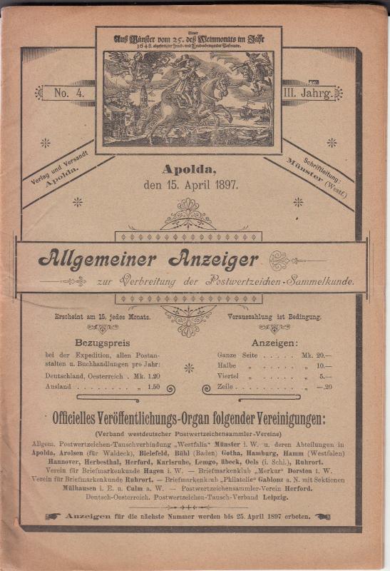 Allgemeiner Anzeiger - 1896 #1, 1897 1/2,4,5,7 (Apolda/Munster)