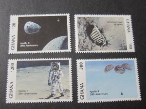 Ghana 1989 Sc 158-61 space set MNH