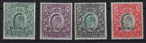 Somaliland 1904 1r - 5r ovpt Specimen fine mint sg41-4 [ref 283/106 sa/9u0110]