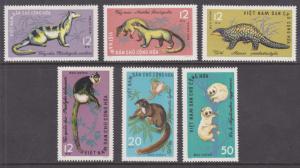 Viet Nam Dem Rep Sc 350-355 NGAI/MNH. 1965 Wild Animals complete set, fresh