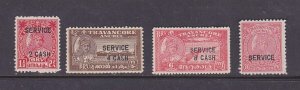 India Travancore 1945 O57-O60 set MH