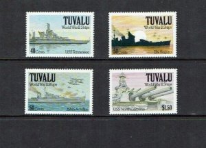 Tuvalu: 1990  World War II Ships, MNH set.