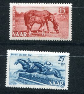 GERMANY SAAR 1948 DAY OF THE HORSE SCOTT B67-B68 PERFECT MNH