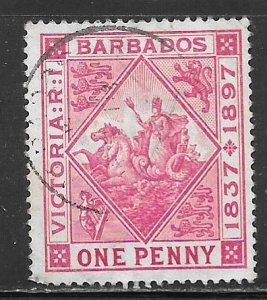 Barbados 83: 1d Badge of the Colony, used, F-VF