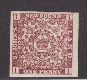 Newfoundland Scott # 1 VF-OG mint previously hinged with nice color! see pic !