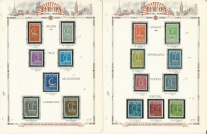 Europa Stamp Collection on 16 White Ace Pages, 1966-1969, JFZ