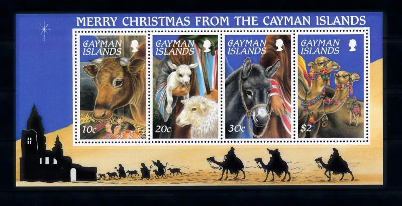 [40876] Cayman Islands 1995 Animal Christmas animals Cow Sheep Donkey MNH Sheet