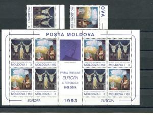 Moldova Europa 1993  sheet and set Mint VF NH