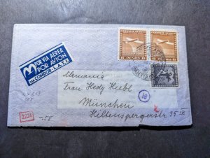 1941 Censored Chile Airmail Cover Santiago to Munich Germany