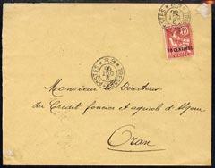 French Morocco 1906 local cover to Oran bearing 10c tied ...