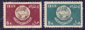Iran 1128-29 Mint OG 1958 Human Rights 10th Anniversary Globe & Hands Set