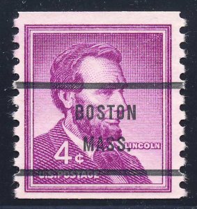 Boston MA, 1058-71 Bureau Precancel, 4¢ coil Lincoln