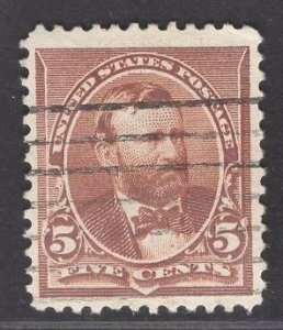 US Stamp #223 5c Chocolate Grant USED SCV $4.75