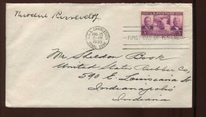 Theodore Roosevelt Jr Signed Canal Zone First Day Cover & Matching Letter LV6109