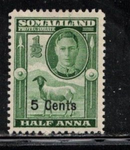 SOMALILAND PROTETORATE Scott # 116 MH - KGVI & Sheep With Surcharge