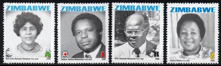 Zimbabwe - 2008 Heroes Commemorations Set MNH** SG 1262-1265