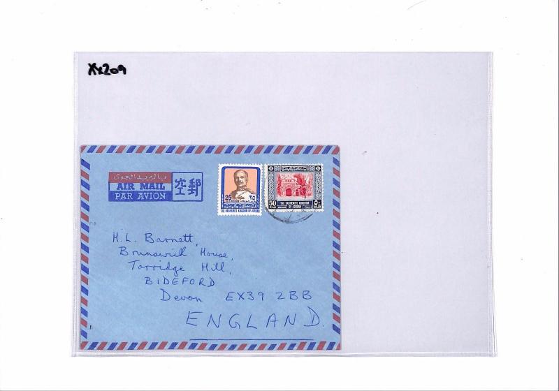 XX209 1970s JORDAN GB Devon Airmail Cover