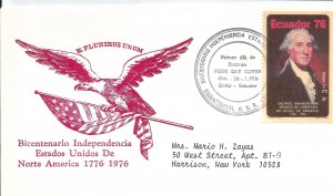 Ecuador George Washington American Bicentennial FDC !4