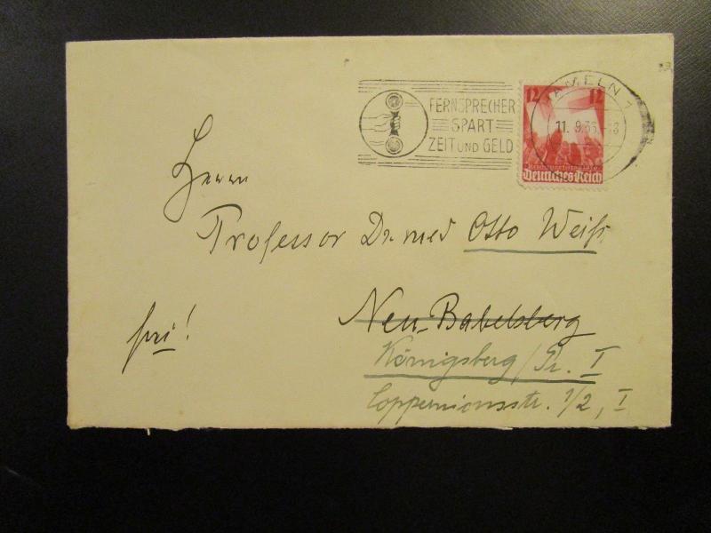 Germany SC# 480 On Cover w/ Telephone Slogan Cancel - Z6721
