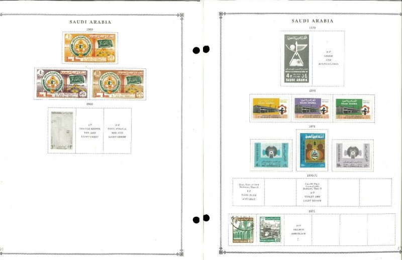 Saudi Arabia 1916-1987 MNH & H in Mounts & Postally Used Hinged on Scott Int.Pgs