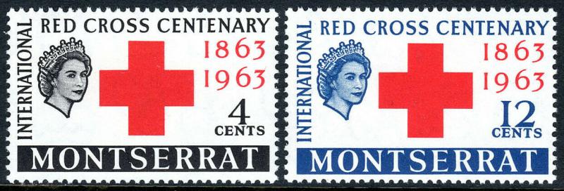 Montserrat 151-152, MNH Rotes Kreuz Hundertjahrfeier. Königin Elisabeth II, 1963