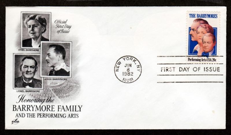 U.S. 1982 FDC Barrymore Family!