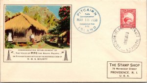 1938 Pitcairn Island Voice of Pitc Cover to Providence Rhode Island RI USA