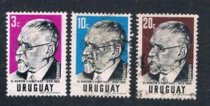 Uruguay 648;650-51 Used Martin C. Martinez  (U0148)