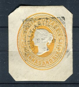 INDIA; 1880s classic QV 4a. 6p. fine POSTMARK Stationary Piece,