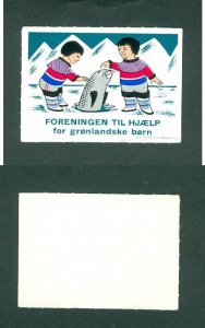 Greenland. Poster Stamp 1960 MNG Aid To Children Seal.Children National Costume.