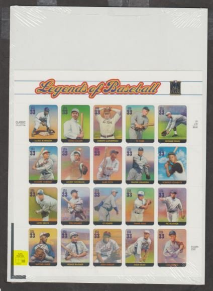 U.S. Scott #3408 Legends of Baseball - Mint NH Sheet - Highlighted LR P3 Plate