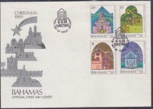 BAHAMAS # 679-82A SET of 2 FDC with 4 STAMPS & 1 S/S CHURCHES in the HOLY LAND