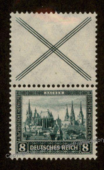 Germany 1930 Michel S82 Aachen Semipostal Se-Tenant MH Zusammendruck 88585