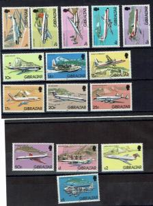 GIBRALTAR 1982 QEII AIRPLANE SET MNH **