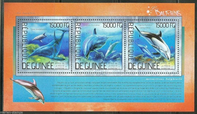 GUINEA  2014 DOLPHINS  SHEET MINT NH