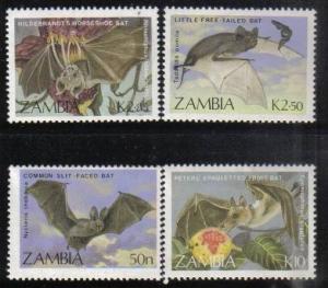 Zambia 1989 Mammals Bats Wildlife Sc 466-69 4V MNH # 381