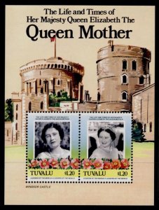 Tuvalu 315 MNH The Queen Mother, Flowers, Windsor Castle