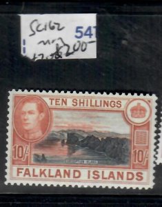 FALKLAND ISLANDS KGVI  10/-  SG 162    MOG  P0615H