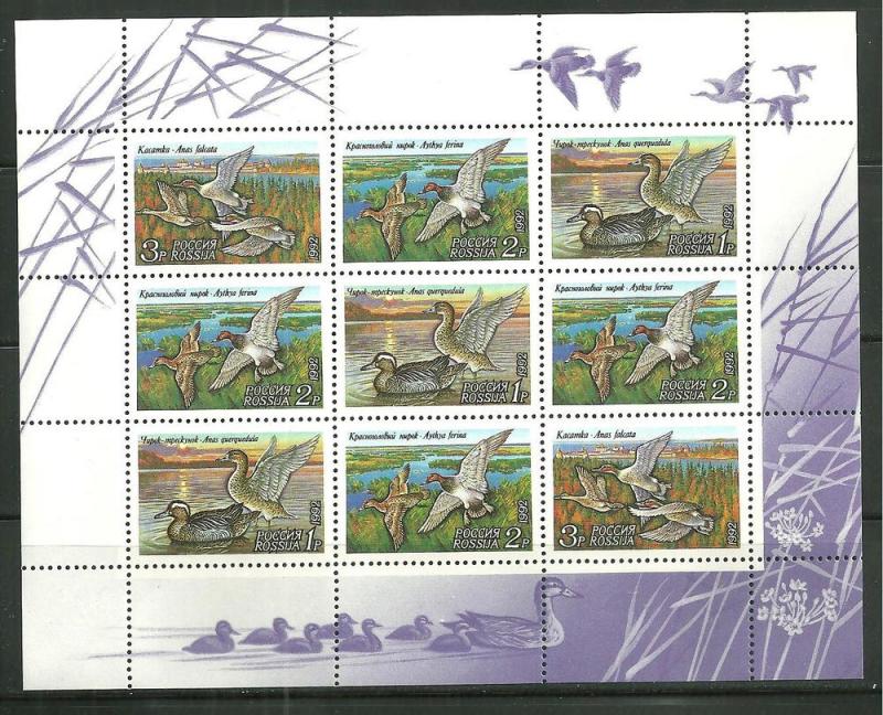 Russia 6092A MNH Sheet Ducks