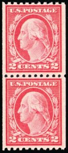 487, Mint VF/XF NH Scarce Coil Pair Post Office Fresh -- Stuart Katz