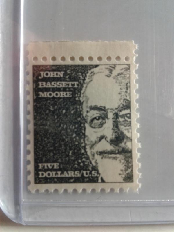 SCOTT # 1295A $ 5 DOLLAR JOHN BASSETT MOORE TAGGED MINT NEVER HINGED GEM