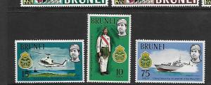 BRUNEI, 162-164, MNH, 10TH ANNIV. OF ROYAL BRUNEI MALAY REG.