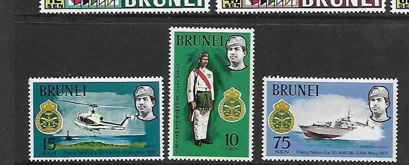 BRUNEI, 162-164, MNH, 10TH ANNIV. OF ROYAL BRUNEI MALAY REG.