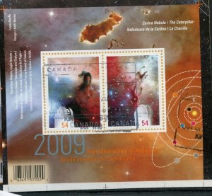 ? Carina Nebula / Caterpillar 2009 souvenir sheet used Canada